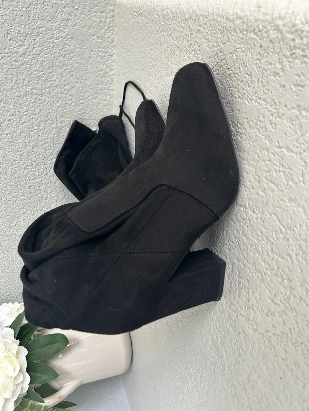 Unisa Black Suede Over-the-Knee Block Heel Boots